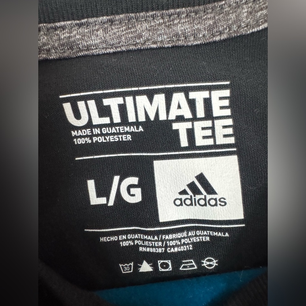 Vintage Adidas Logo Tee | Black White Graphic | L - Picture 4 of 6